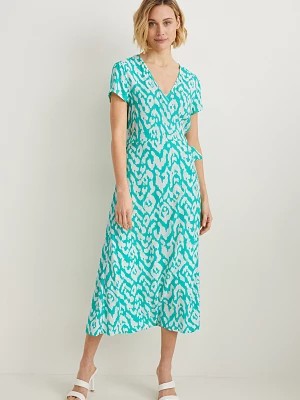 Zdjęcie produktu C&A Sukienka kopertowa-ze wzorem, Zielony, Rozmiar: 36