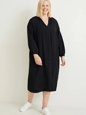 Zdjęcie produktu C&A Sukienka z dekoltem w szpic, Czarny, Rozmiar: 46