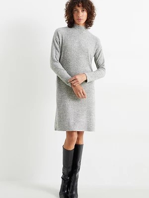 Zdjęcie produktu C&A Sukienka z dzianiny ze stójką z linii basic, Szary, Rozmiar: XS
