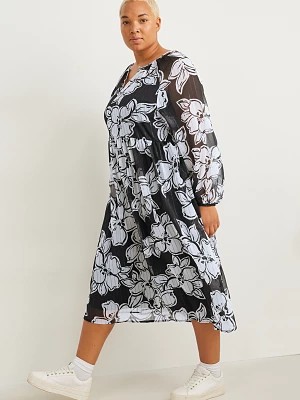 Zdjęcie produktu C&A Sukienka z szyfonu-w kwiatki, Czarny, Rozmiar: 46