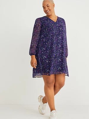 Zdjęcie produktu C&A Sukienka z szyfonu-w kwiatki, Niebieski, Rozmiar: 48