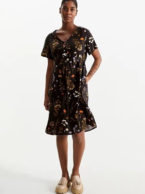 Zdjęcie produktu C&A Sukienka z wiskozy do karmienia piersią-w kwiaty, Czarny, Rozmiar: 34