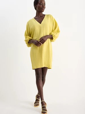 Zdjęcie produktu C&A Sukienka z dekoltem w szpic, żółty, Rozmiar: 36