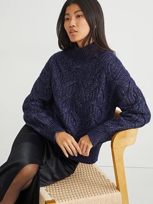 Zdjęcie produktu C&A Sweter-wzór w warkocze, Niebieski, Rozmiar: XL