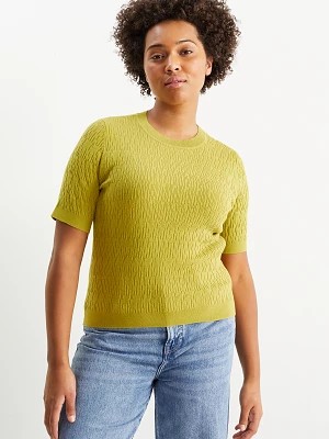 Zdjęcie produktu C&A Sweter z dzianiny-z krótkim rękawem, żółty, Rozmiar: XS