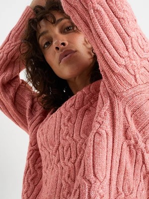 Zdjęcie produktu C&A Sweter z wzorem warkocza, Jasnoróżowy, Rozmiar: XL