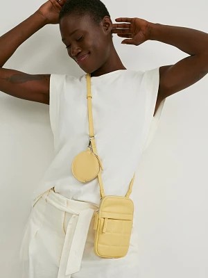 Zdjęcie produktu C&A Zestaw-torebka na telefon i portfel-imitacja skóry-2 części, żółty, Rozmiar: 1 rozmiar