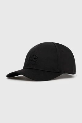 Zdjęcie produktu C.P. Company czapka z daszkiem bawełniana Gabardine kolor czarny z aplikacją 16CMAC282A006288A