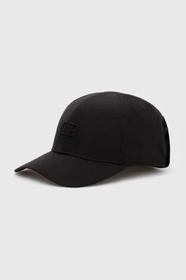 Zdjęcie produktu C.P. Company czapka z daszkiem Chrome-R Goggle kolor czarny gładka 16CMAC146A005904A