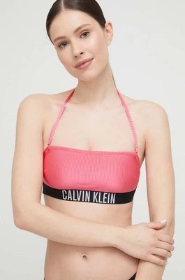 Zdjęcie produktu Calvin Klein biustonosz kąpielowy kolor fioletowy lekko usztywniona miseczka