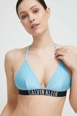 Zdjęcie produktu Calvin Klein biustonosz kąpielowy kolor niebieski lekko usztywniona miseczka