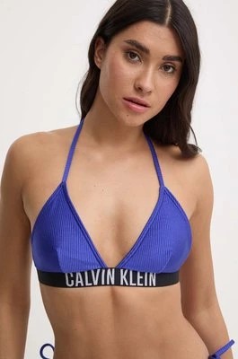 Zdjęcie produktu Calvin Klein biustonosz kąpielowy kolor niebieski lekko usztywniona miseczka KW0KW02387