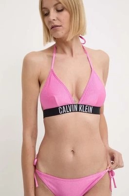 Zdjęcie produktu Calvin Klein biustonosz kąpielowy kolor różowy lekko usztywniona miseczka KW0KW02387