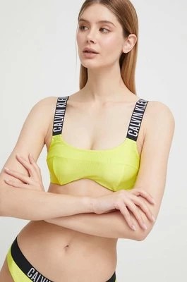 Zdjęcie produktu Calvin Klein biustonosz kąpielowy kolor zielony miękka miseczka