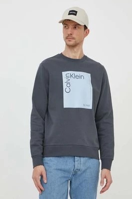Zdjęcie produktu Calvin Klein bluza bawełniana męska kolor szary z nadrukiem