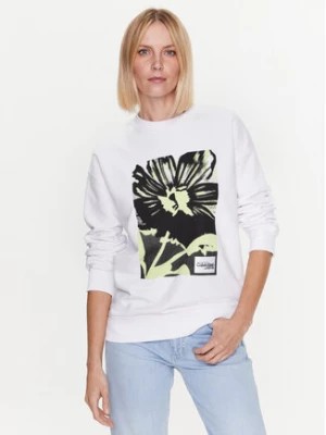 Zdjęcie produktu Calvin Klein Bluza Flower Print K20K205336 Biały Relaxed Fit