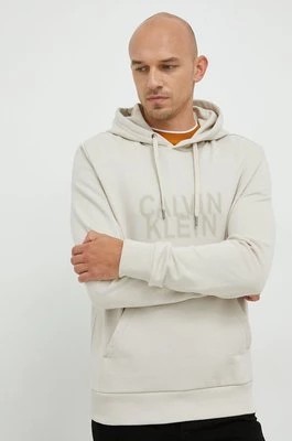 Zdjęcie produktu Calvin Klein bluza męska kolor beżowy z kapturem gładka