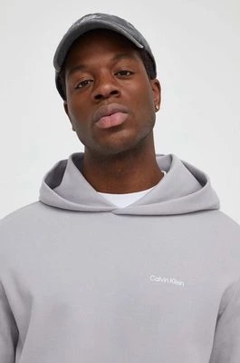 Zdjęcie produktu Calvin Klein bluza męska kolor szary z kapturem gładka