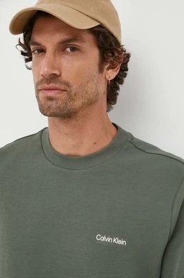 Zdjęcie produktu Calvin Klein bluza męska kolor zielony gładka