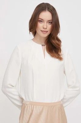 Zdjęcie produktu Calvin Klein bluzka damska kolor beżowy gładka