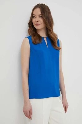 Zdjęcie produktu Calvin Klein bluzka damska kolor niebieski gładka