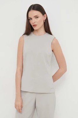 Zdjęcie produktu Calvin Klein bluzka damska kolor szary gładka
