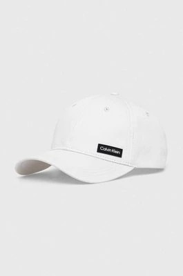 Zdjęcie produktu Calvin Klein czapka z daszkiem bawełniana kolor biały