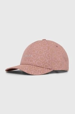 Zdjęcie produktu Calvin Klein czapka z daszkiem bawełniana kolor różowy wzorzysta