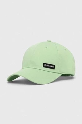 Zdjęcie produktu Calvin Klein czapka z daszkiem bawełniana kolor zielony