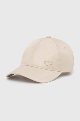 Zdjęcie produktu Calvin Klein czapka z daszkiem kolor beżowy gładka