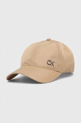 Zdjęcie produktu Calvin Klein czapka z daszkiem kolor beżowy gładka