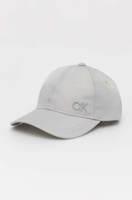 Zdjęcie produktu Calvin Klein czapka z daszkiem kolor szary gładka