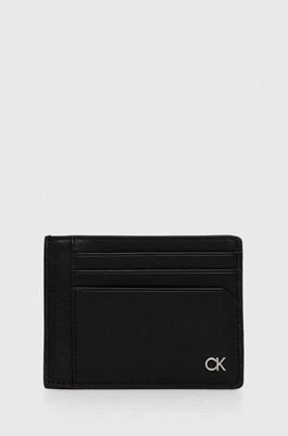 Zdjęcie produktu Calvin Klein etui na karty skórzane kolor czarny
