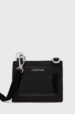 Zdjęcie produktu Calvin Klein etui na karty skórzane męski kolor czarny