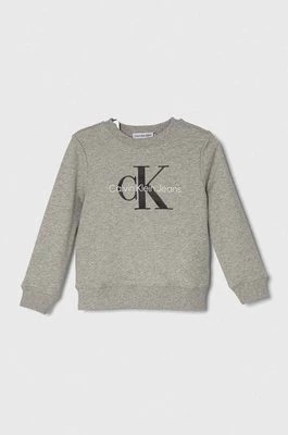 Zdjęcie produktu Calvin Klein Jeans bluza bawełniana dziecięca kolor szary z nadrukiem