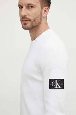 Zdjęcie produktu Calvin Klein Jeans bluza bawełniana kolor beżowy z aplikacją