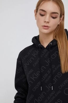 Zdjęcie produktu Calvin Klein Jeans Bluza J20J217737.PPYY damska kolor czarny z kapturem wzorzysta