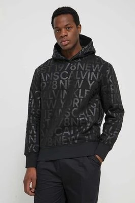 Zdjęcie produktu Calvin Klein Jeans bluza męska kolor czarny z kapturem wzorzysta