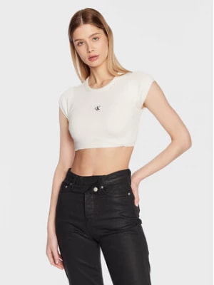 Zdjęcie produktu Calvin Klein Jeans Bluzka J20J220709 Biały Cropped Fit