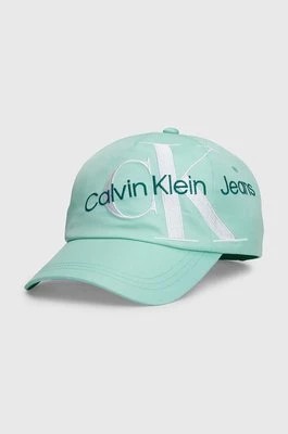 Zdjęcie produktu Calvin Klein Jeans czapka z daszkiem dziecięca kolor niebieski z nadrukiem