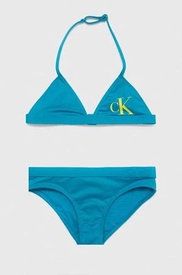 Zdjęcie produktu Calvin Klein Jeans dwuczęściowy strój kąpielowy dziecięcy kolor niebieski