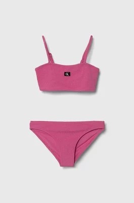 Zdjęcie produktu Calvin Klein Jeans dwuczęściowy strój kąpielowy dziecięcy kolor różowy
