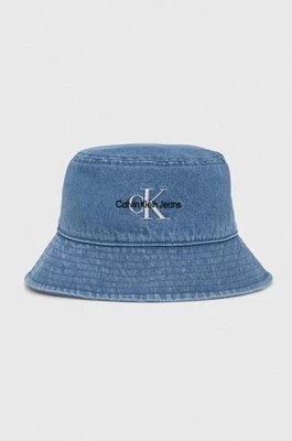 Zdjęcie produktu Calvin Klein Jeans kapelusz jeansowy kolor niebieski bawełniany