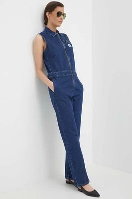 Zdjęcie produktu Calvin Klein Jeans kombinezon jeansowy kolor niebieski bawełniany z kołnierzykiemm J20J222840