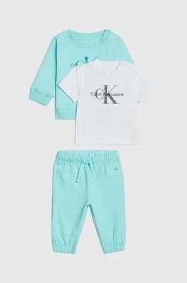 Zdjęcie produktu Calvin Klein Jeans komplet bawełniany niemowlęcy kolor turkusowy