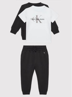 Zdjęcie produktu Calvin Klein Jeans Komplet t-shirt, bluza i spodnie Monogram Starter IN0IN00011 Czarny Regular Fit