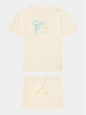 Zdjęcie produktu Calvin Klein Jeans Komplet t-shirt i spodenki Gradient Logo IN0IN00175 Biały Regular Fit