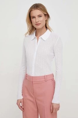 Zdjęcie produktu Calvin Klein Jeans koszula damska kolor biały regular z kołnierzykiem klasycznym