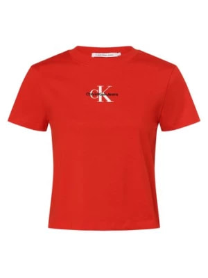 Zdjęcie produktu Calvin Klein Jeans Koszulka damska Kobiety Bawełna czerwony jednolity,