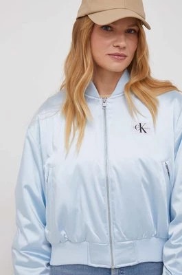 Zdjęcie produktu Calvin Klein Jeans kurtka bomber damski kolor niebieski przejściowa